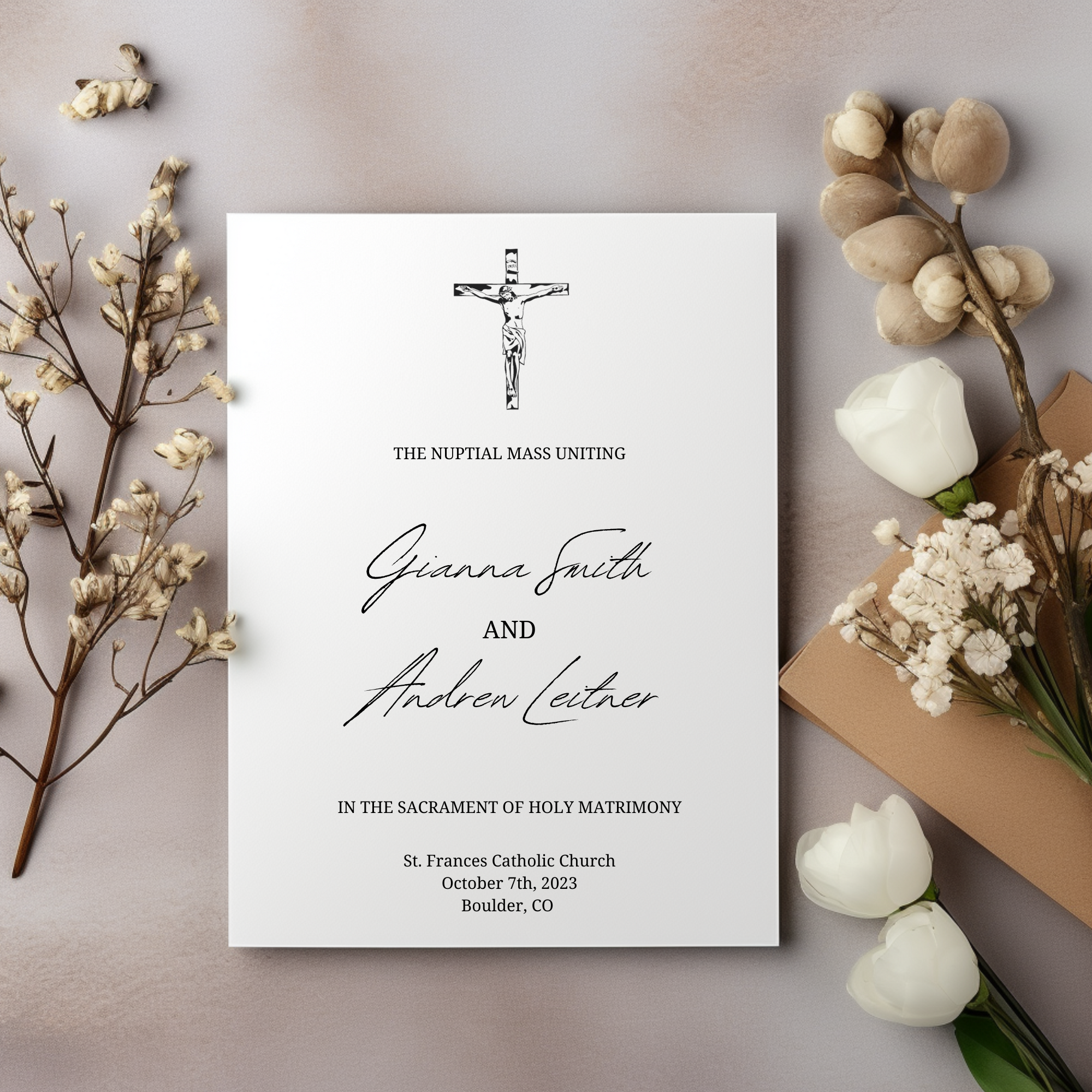 TLM Simple Catholic Wedding Program