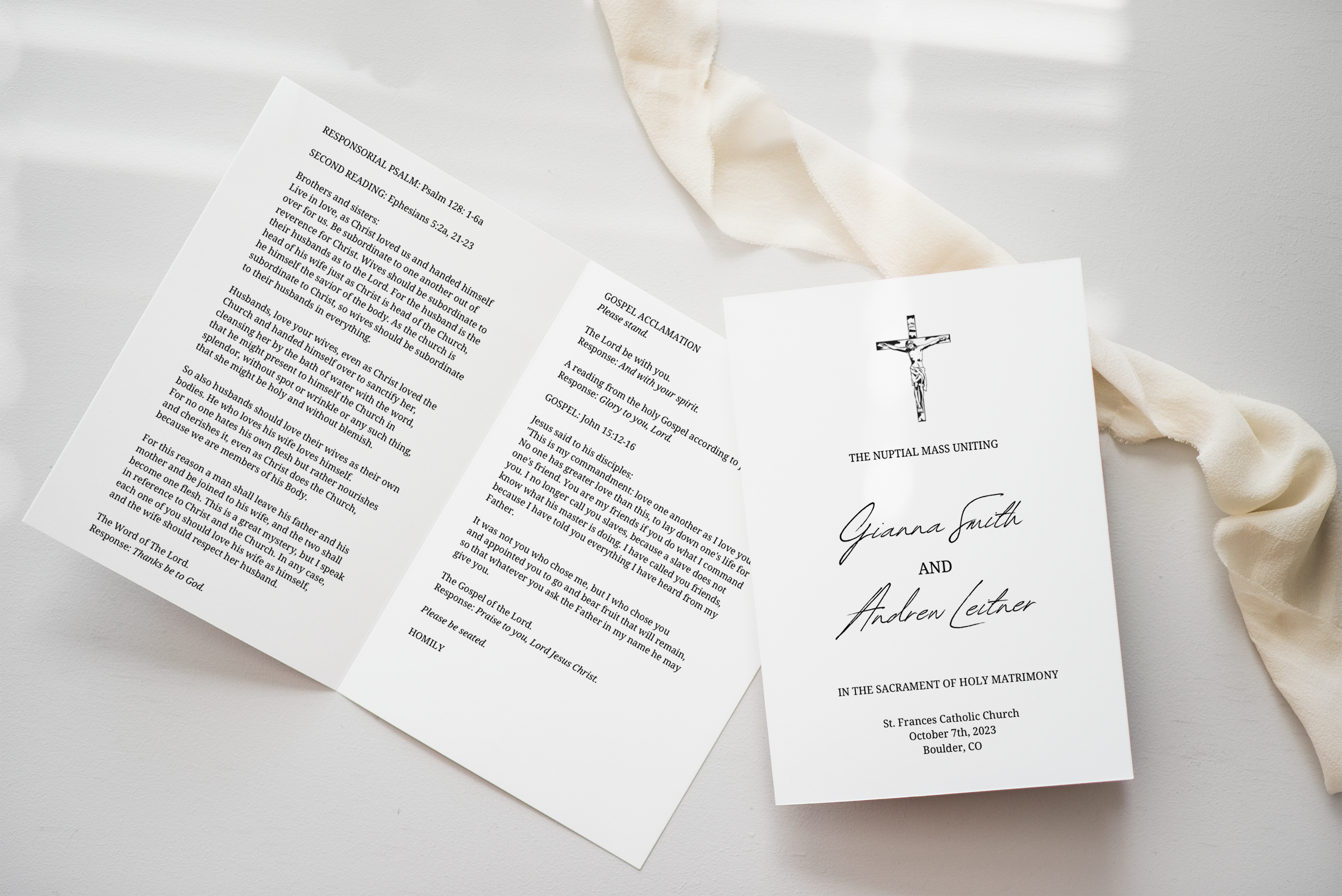 Catholic Wedding Program Booklet (English)