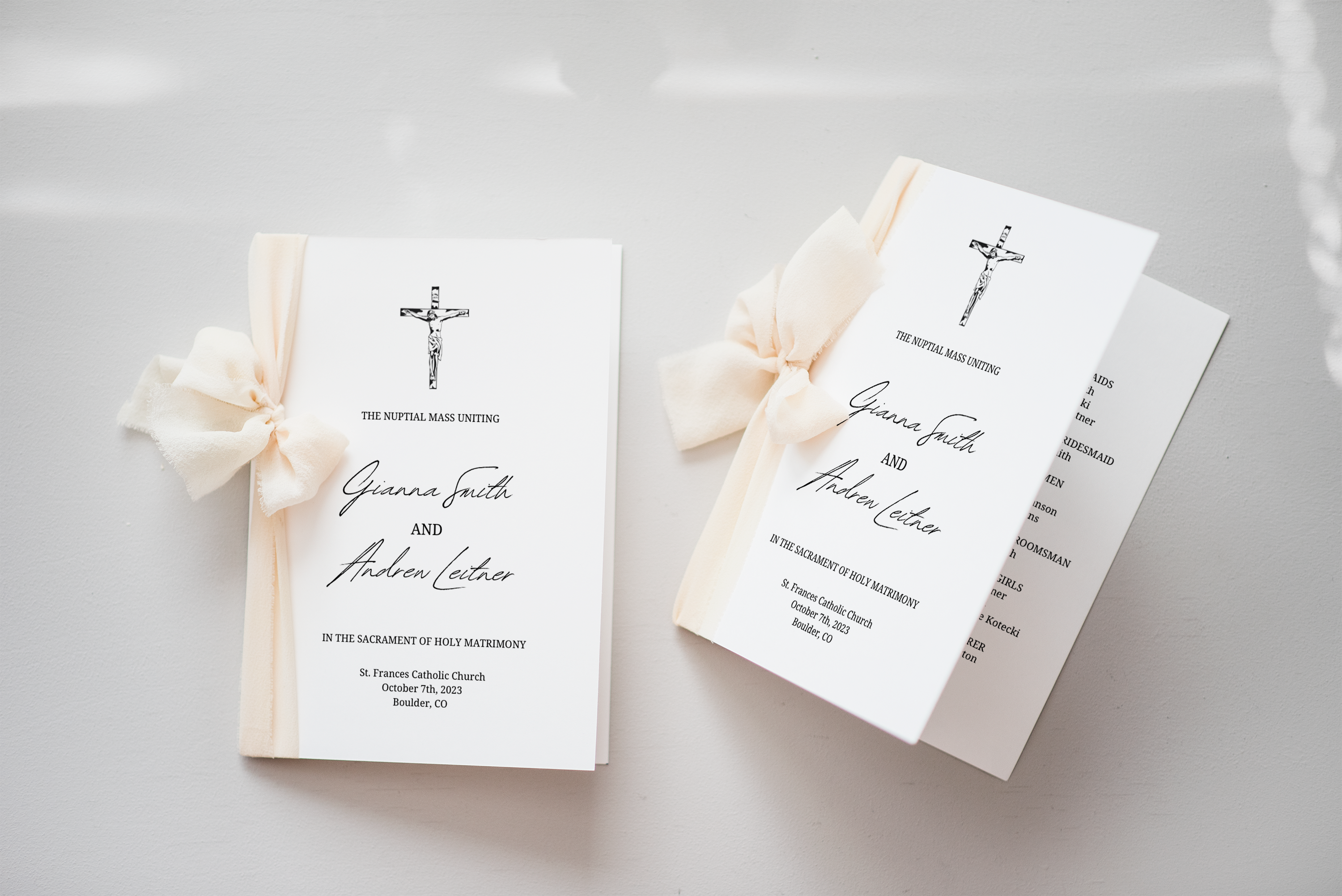 Bilingual Catholic Wedding Program Booklet