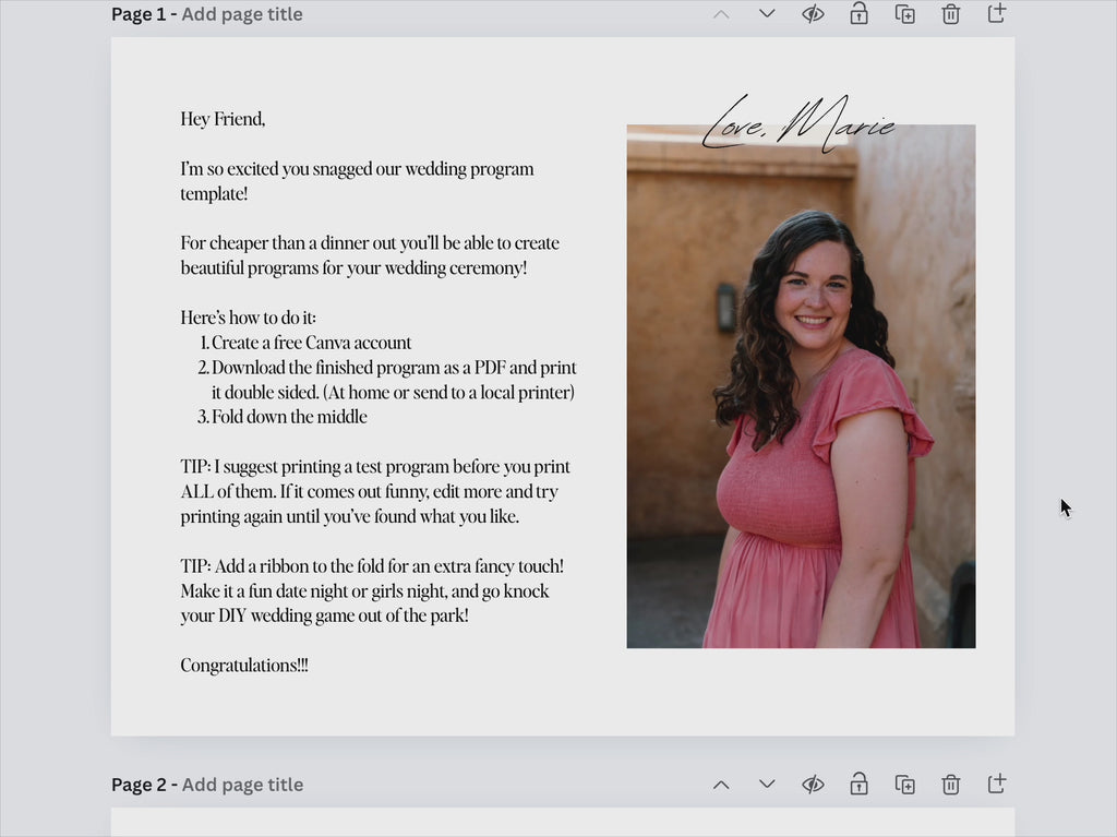 Catholic Wedding Program Booklet (English)